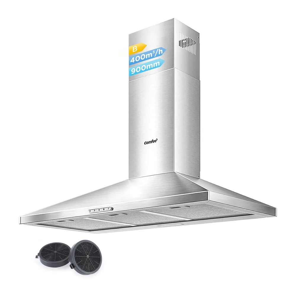 Cecotec Cappa aspirante piramidale 90 cm Bolero Flux PM 906500 Inox A. Motore 165 W
