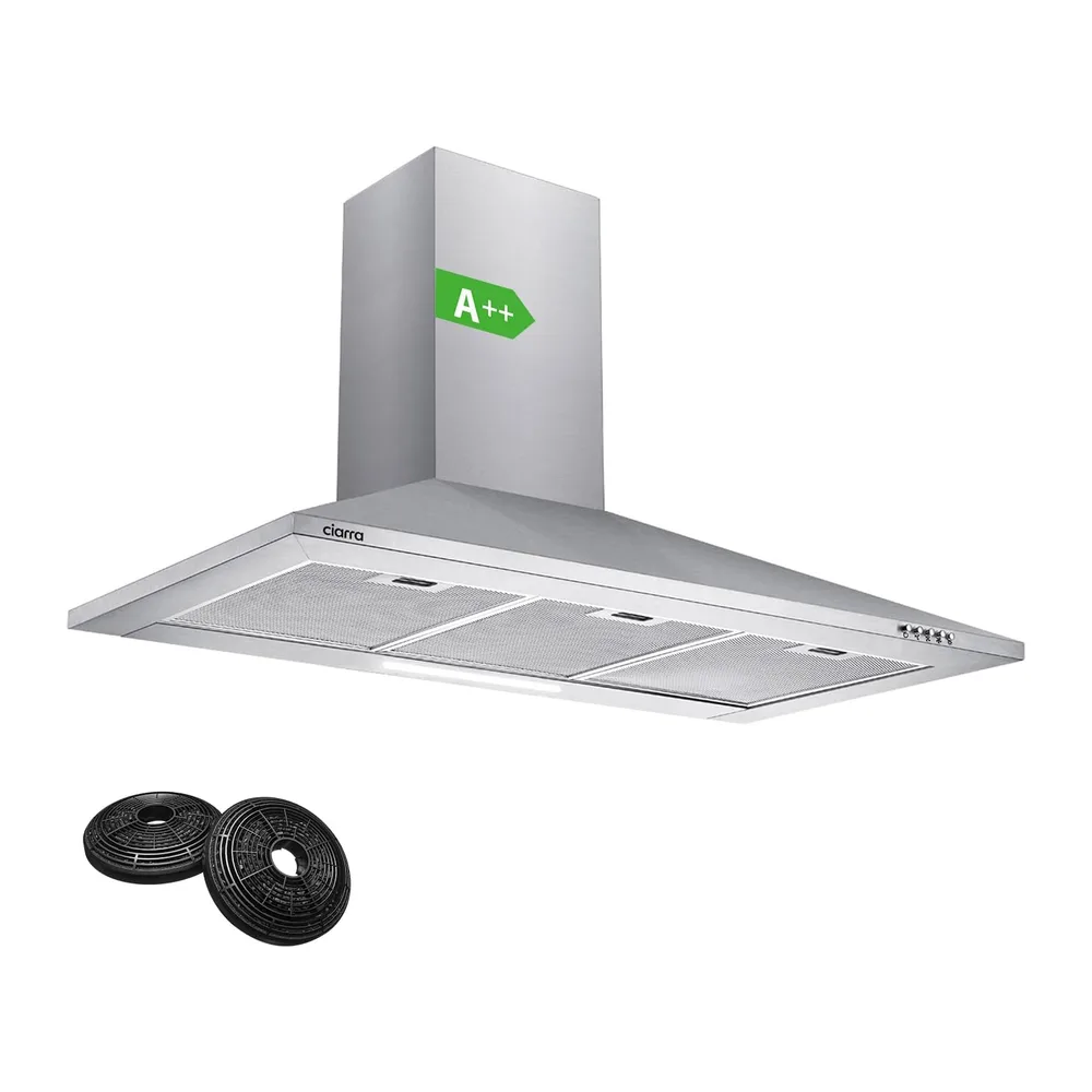 Cecotec Cappa aspirante piramidale 90 cm Bolero Flux PM 906500 Inox A. Motore 165 W — 2