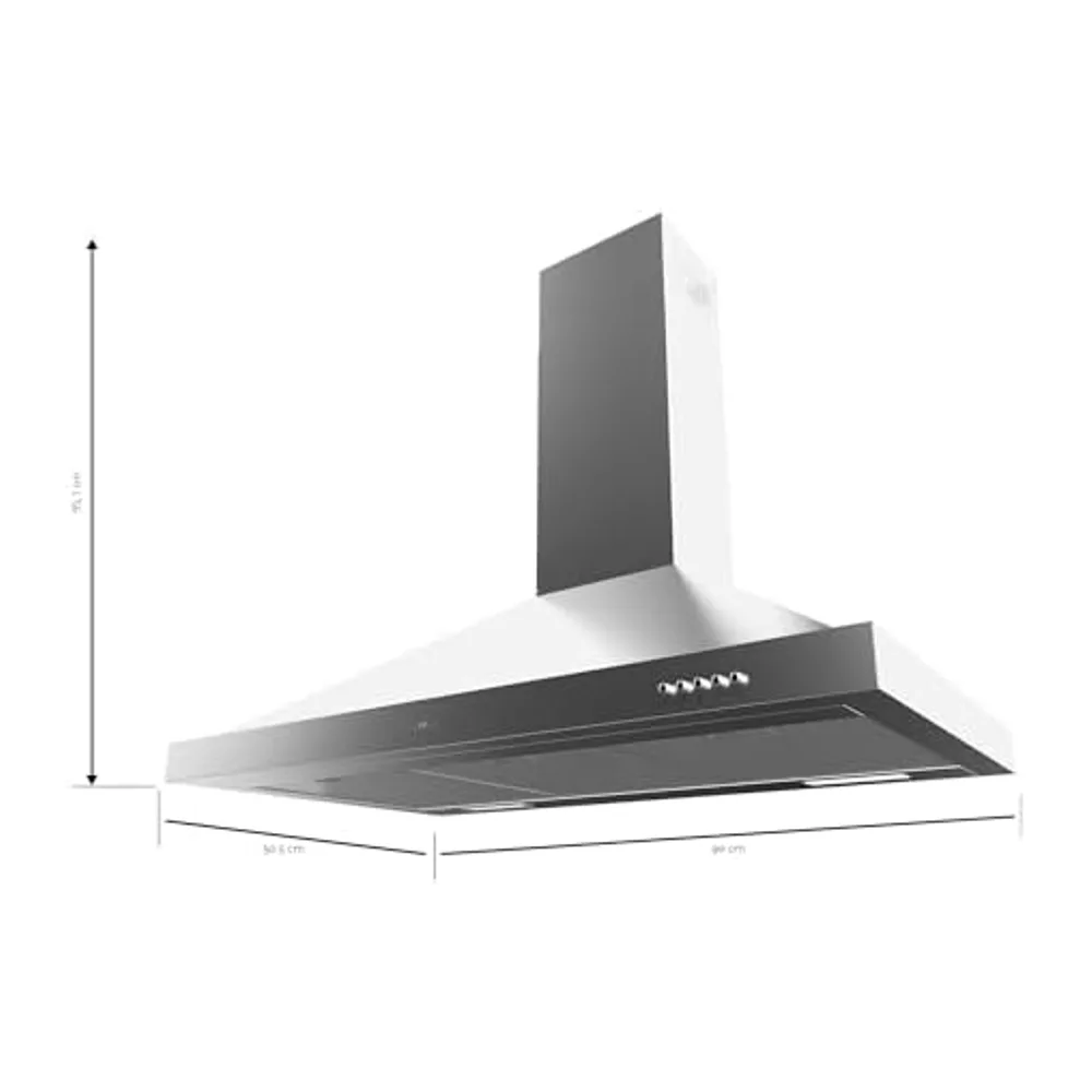 Cecotec Cappa aspirante piramidale 90 cm Bolero Flux PM 906500 Inox A. Motore 165 W — 5