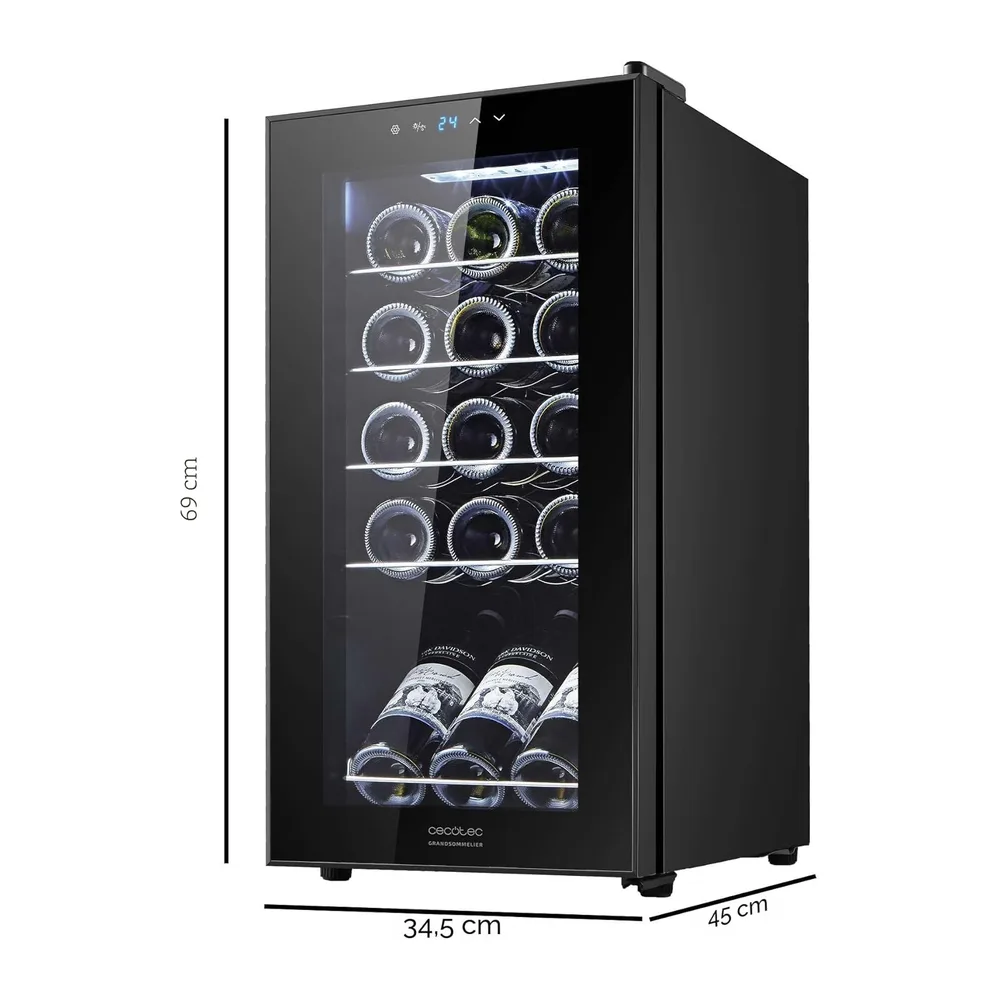 Cecotec Cantina Vino 15 bottiglie - Cantinetta Vino GrandSommelier 1550 Black Compressor. 15 bottiglie, — 2