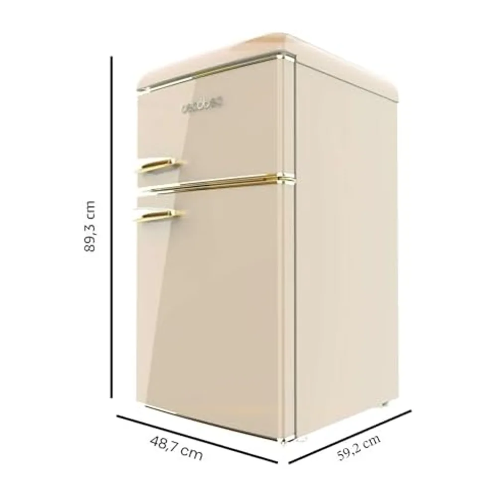 Cecotec Mini Frigorifero Retro Bolero Coolmarket 2D Origin 86 Beige E. Due Porte Beige di 89,3cm di Altezza e — 5