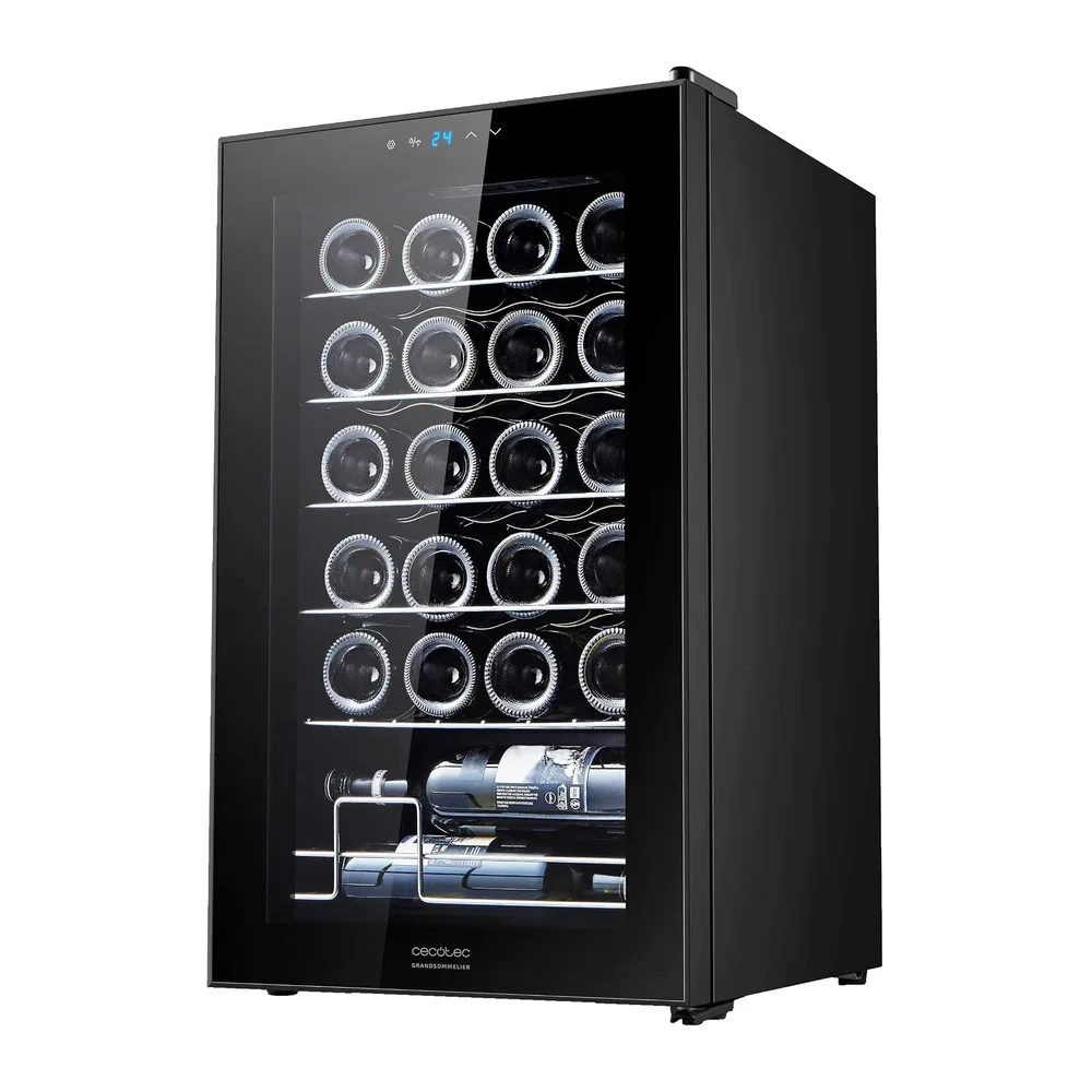 Cecotec Cantina Vino 24 bottiglie - Cantinetta Vino GrandSommelier 2450 Black Compressor. 24 bottiglie,