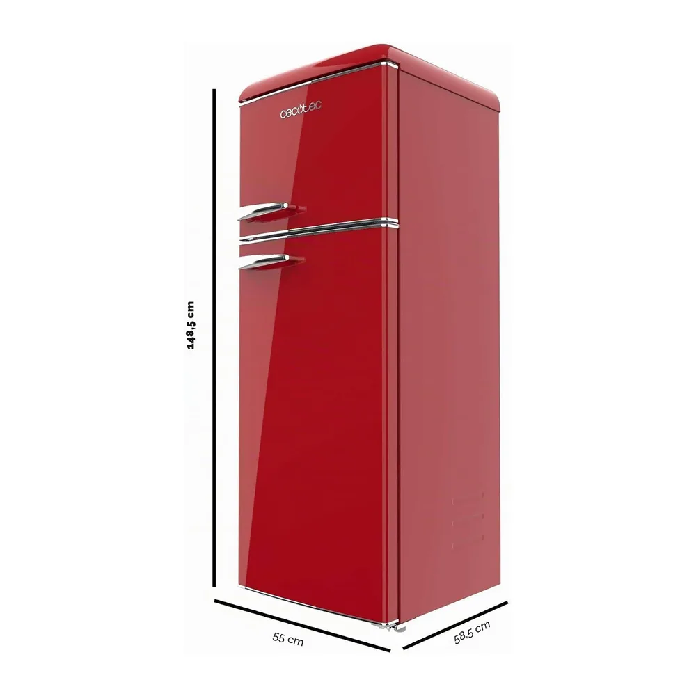 Cecotec Frigorifero Vintage Combinato Bolero Coolmarket 2D Origin 215 Red E. Altezza 148,2 cm e Larghezza — 2
