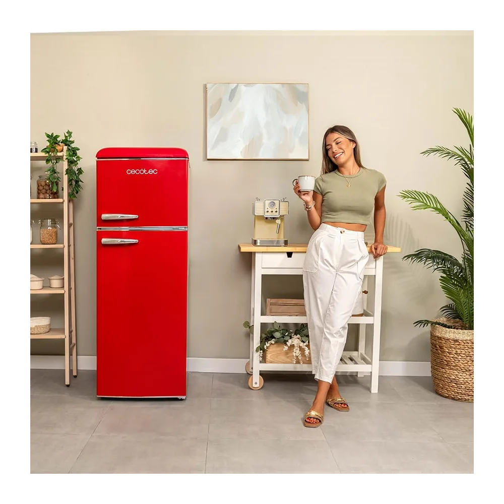 Cecotec Frigorifero Vintage Combinato Bolero Coolmarket 2D Origin 215 Red E. Altezza 148,2 cm e Larghezza — 4