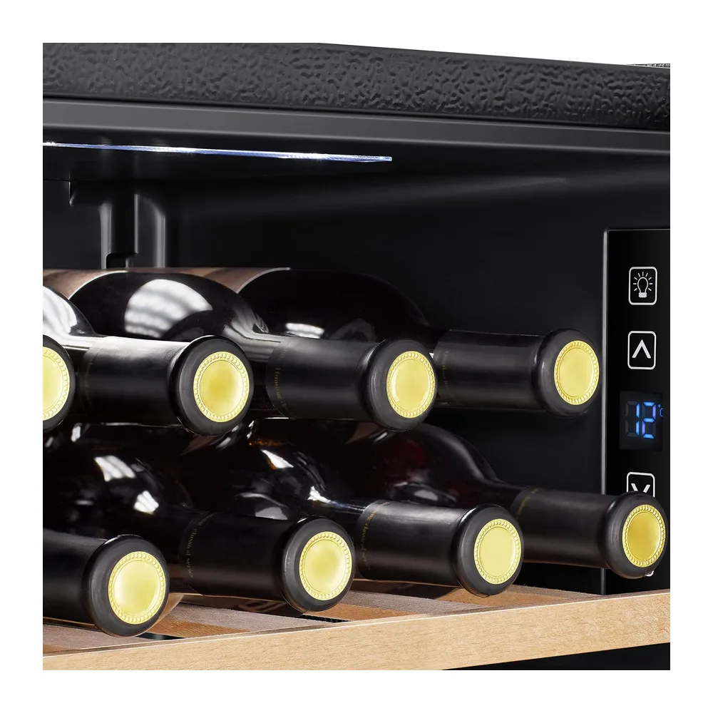 Hisense RW12D4NWG0 - Cantina Vino 30 bottiglie, Monotemperatura, Vetri Anti UV, Ripiani in Legno, Display — 4