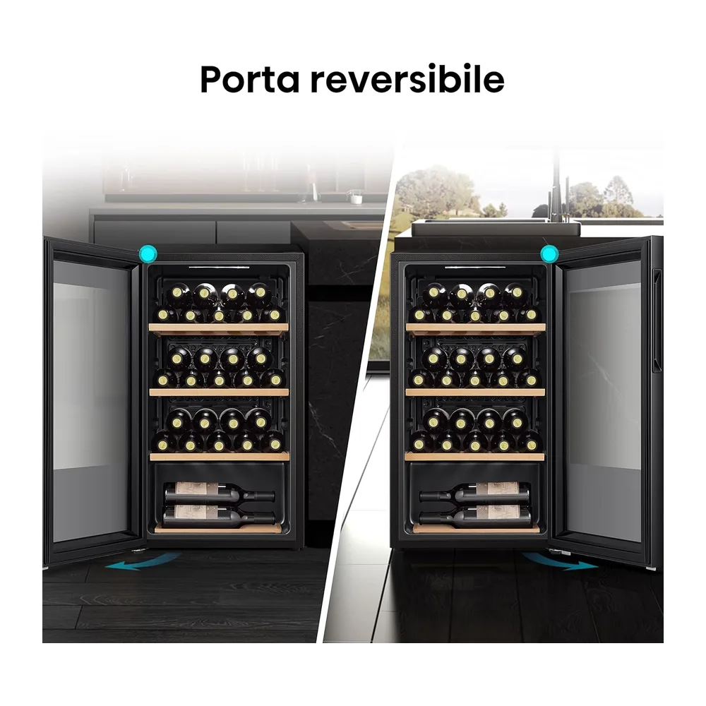 Hisense RW12D4NWG0 - Cantina Vino 30 bottiglie, Monotemperatura, Vetri Anti UV, Ripiani in Legno, Display — 5