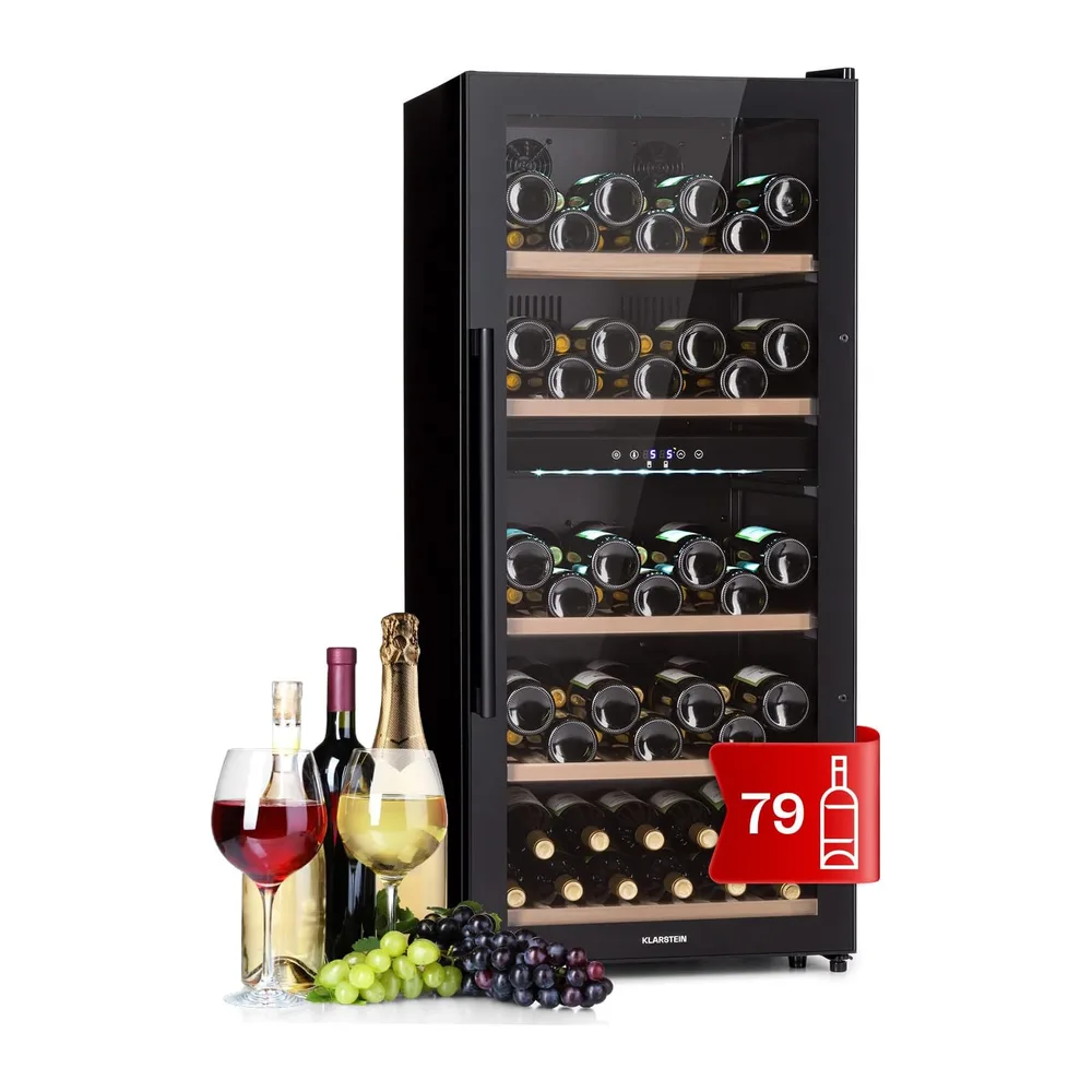 KLARSTEIN Cantinetta Vino, Cantinetta Vino Refrigerata a Zona Doppia per Interno/Esterni, Frigo Bar, Cantina