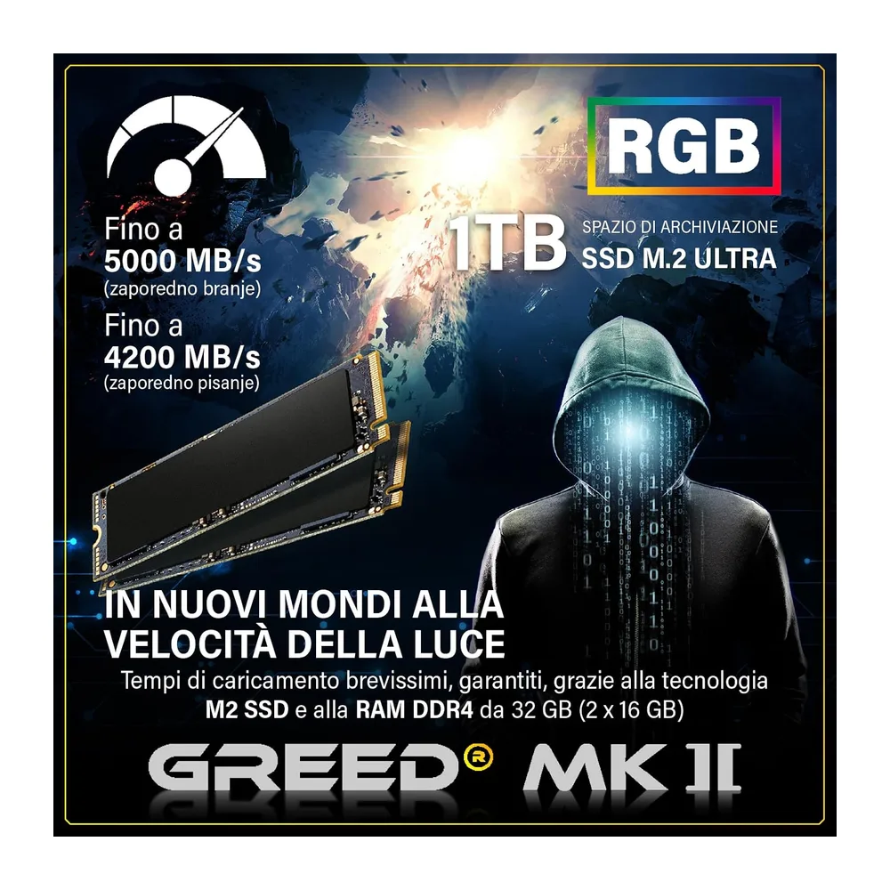 Greed® Mk2 - Gaming PC– AMD Ryzen 7 5700X + AMD Radeon RX 9060 XT (8GB) — 5