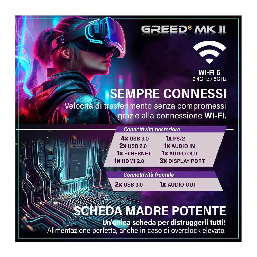 Greed® Mk2 - Gaming PC– AMD Ryzen 7 5700X + AMD Radeon RX 9060 XT (8GB) — 6