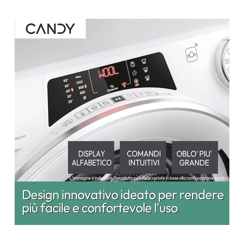 Candy RapidÓ Lavatrice 8 Kg, 1200 Giri, Motore Inverter Speed Drive, Funzione Vapore, Wi-Fi + BLE, Programmi — 4