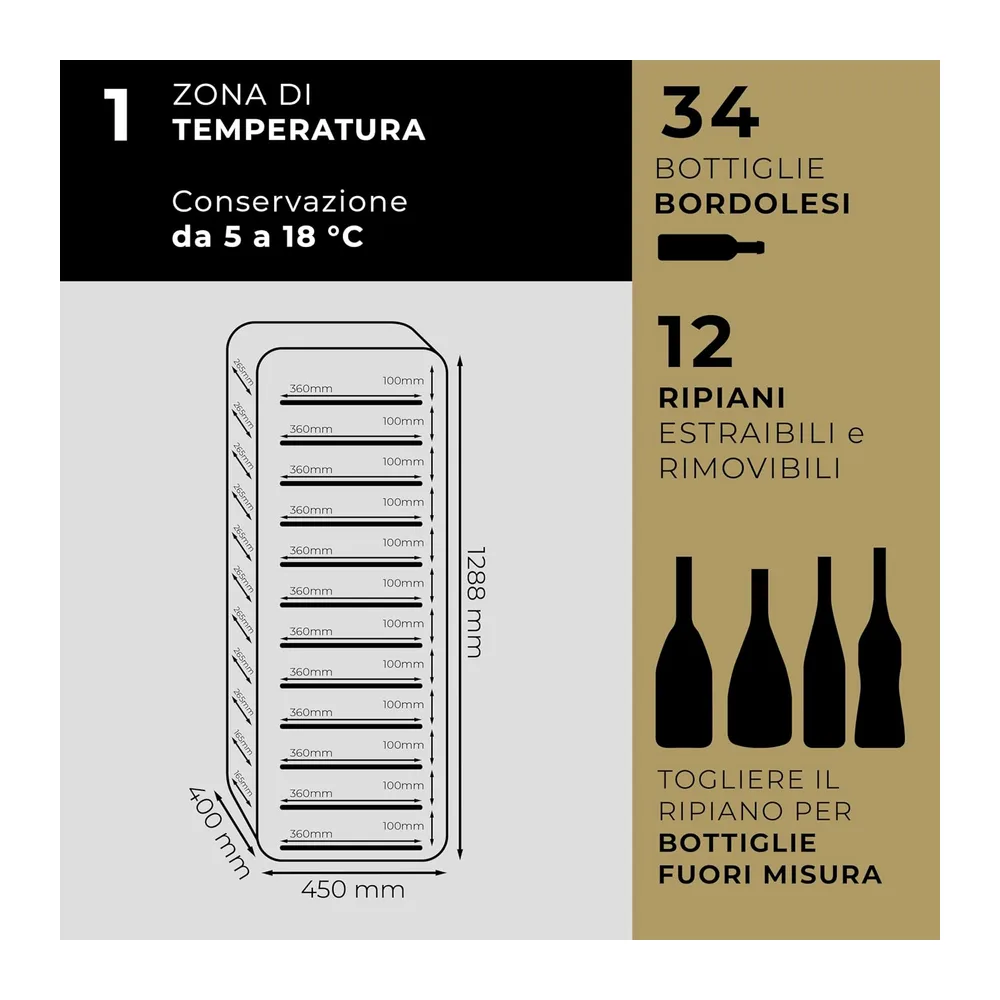 Datron Cantinetta Vino 34 bottiglie Champagnotte bianca — 3