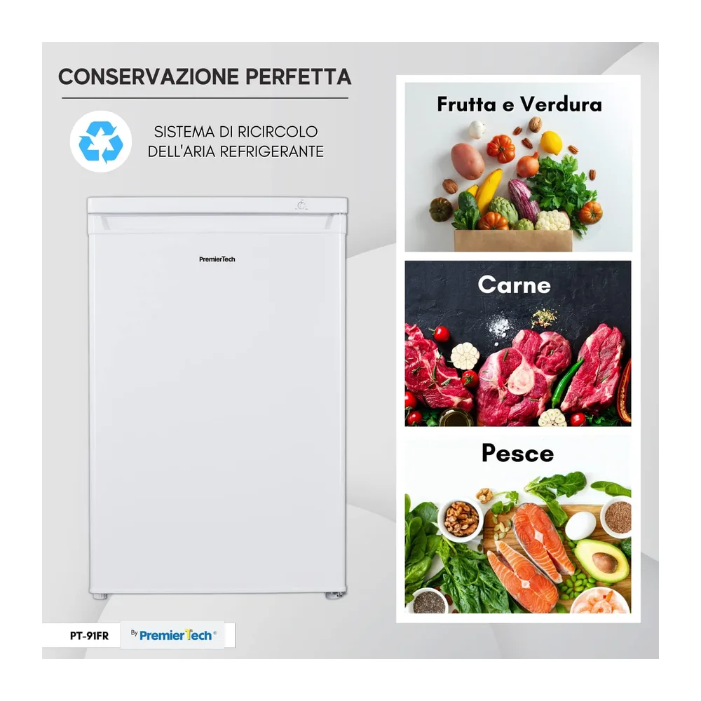 PremierTech Congelatore Verticale 91 Litri Bianco Sotto Tavolo Casa PT91FR [Classe di efficienza energetica E] — 6