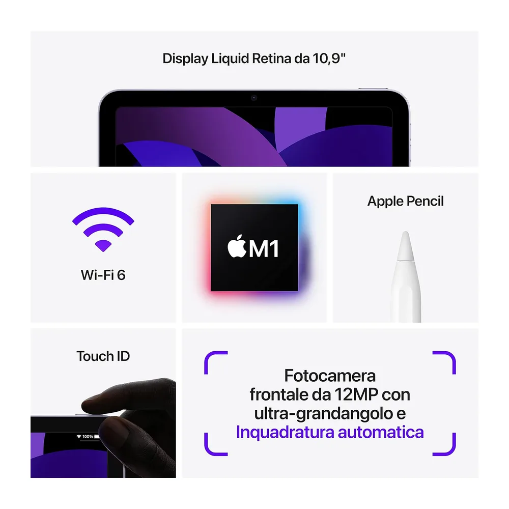 Apple 2022 iPad Air (5a. generazione) (10.9-pollici — 5