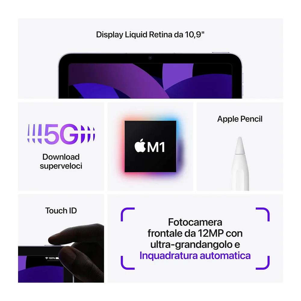Apple 2022 iPad Air (10.9-pollici, Wi-Fi + Cellulare, 256GB) - Grigio Siderale (Ricondizionato) — 4