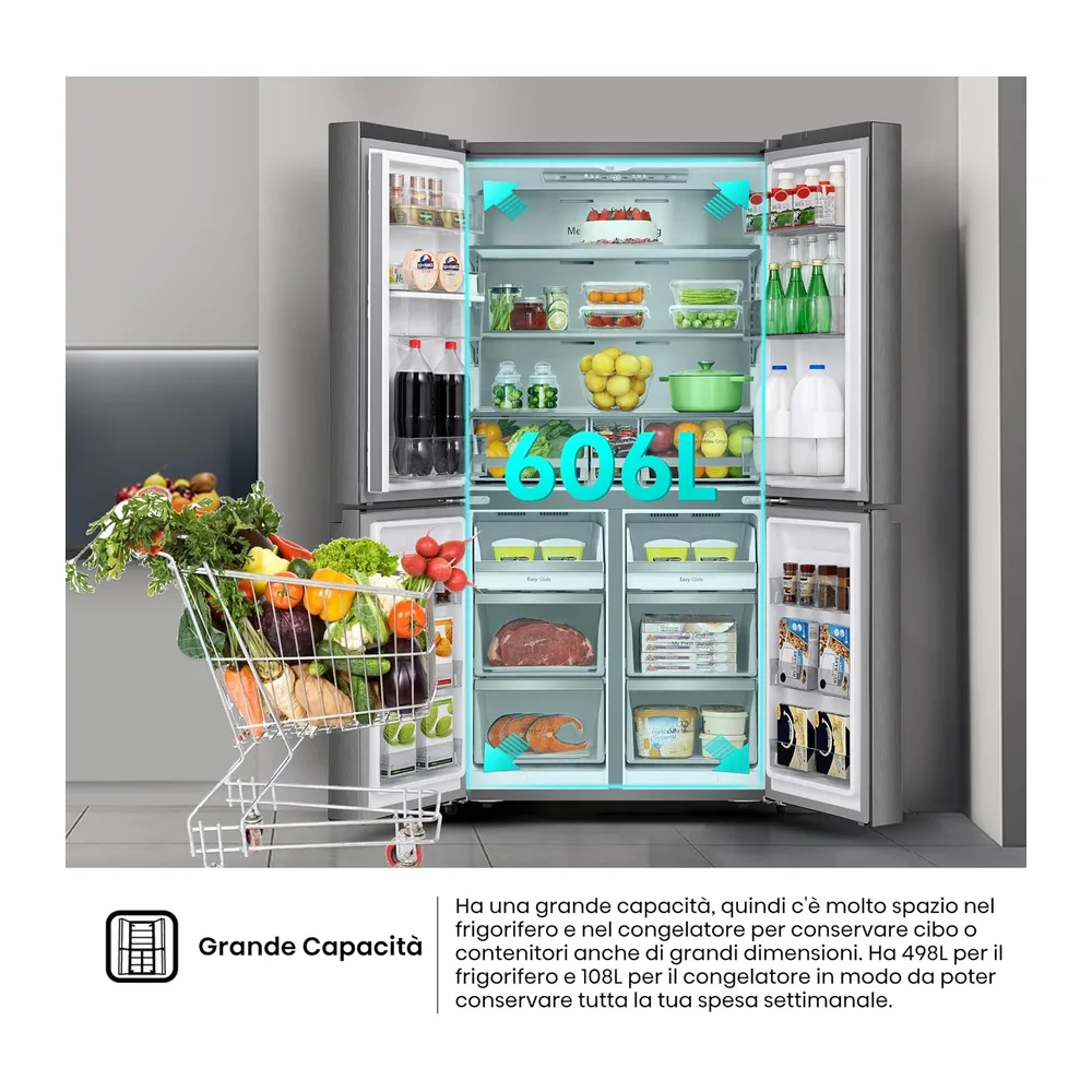 Hisense RQ758N4SWSE Frigorifero Quattro Porte Americano — 4