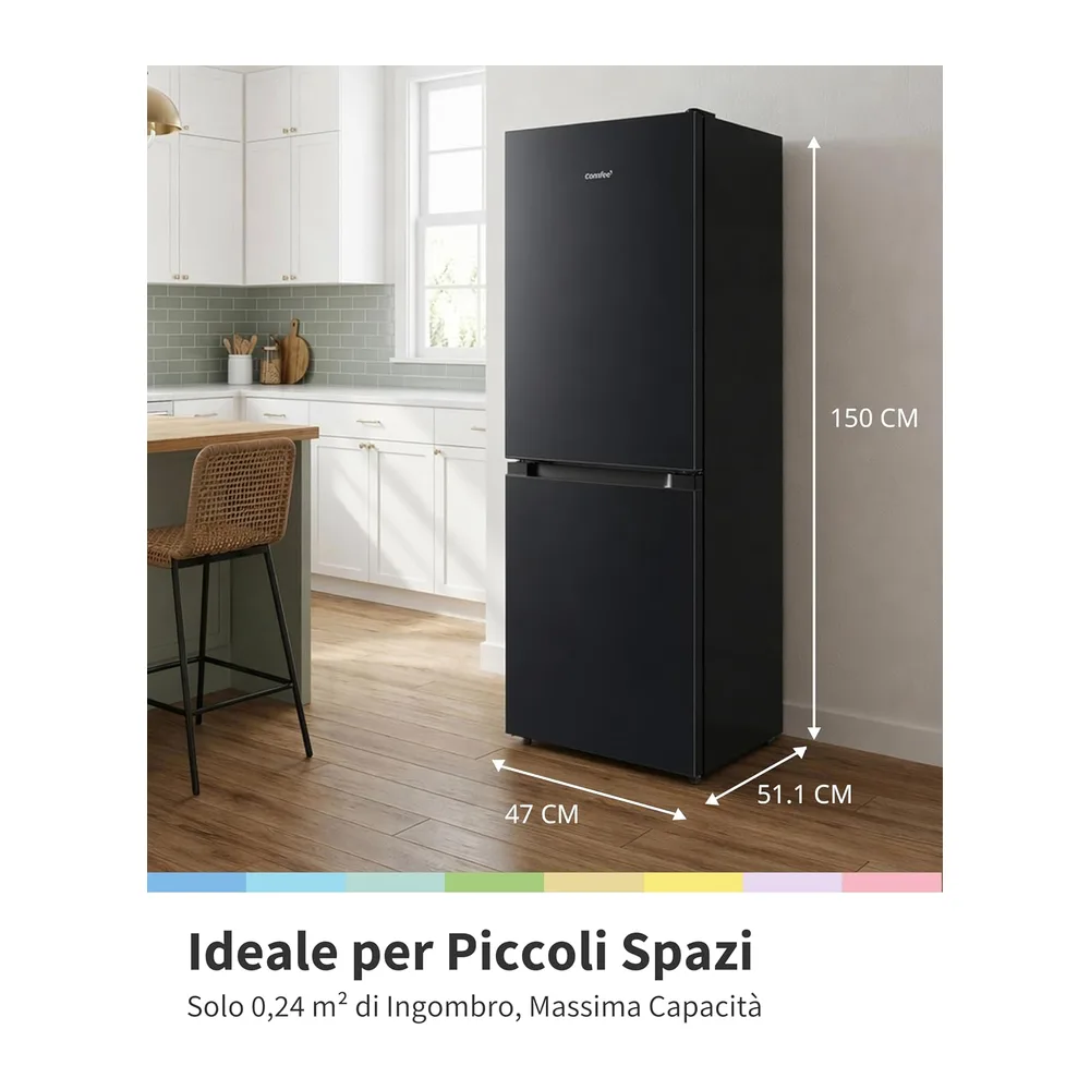 COMFEE' 174L Frigorifero Combinato, Low Frost, RCB169DK2(E) [Classe di efficienza energetica E] — 2