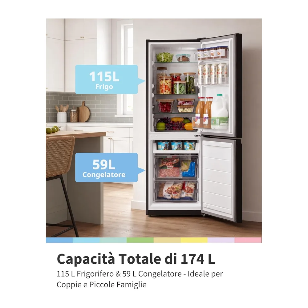 COMFEE' 174L Frigorifero Combinato, Low Frost, RCB169DK2(E) [Classe di efficienza energetica E] — 3