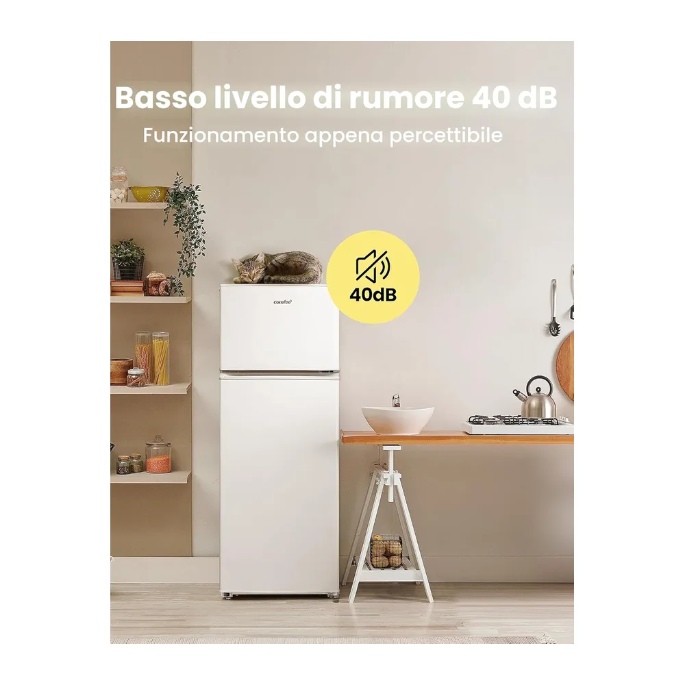 COMFEE' RCT284WH2A frigorifero con congelatore/congelatore superiore/176 kWh/anno/143cm Altezza/Luce — 5