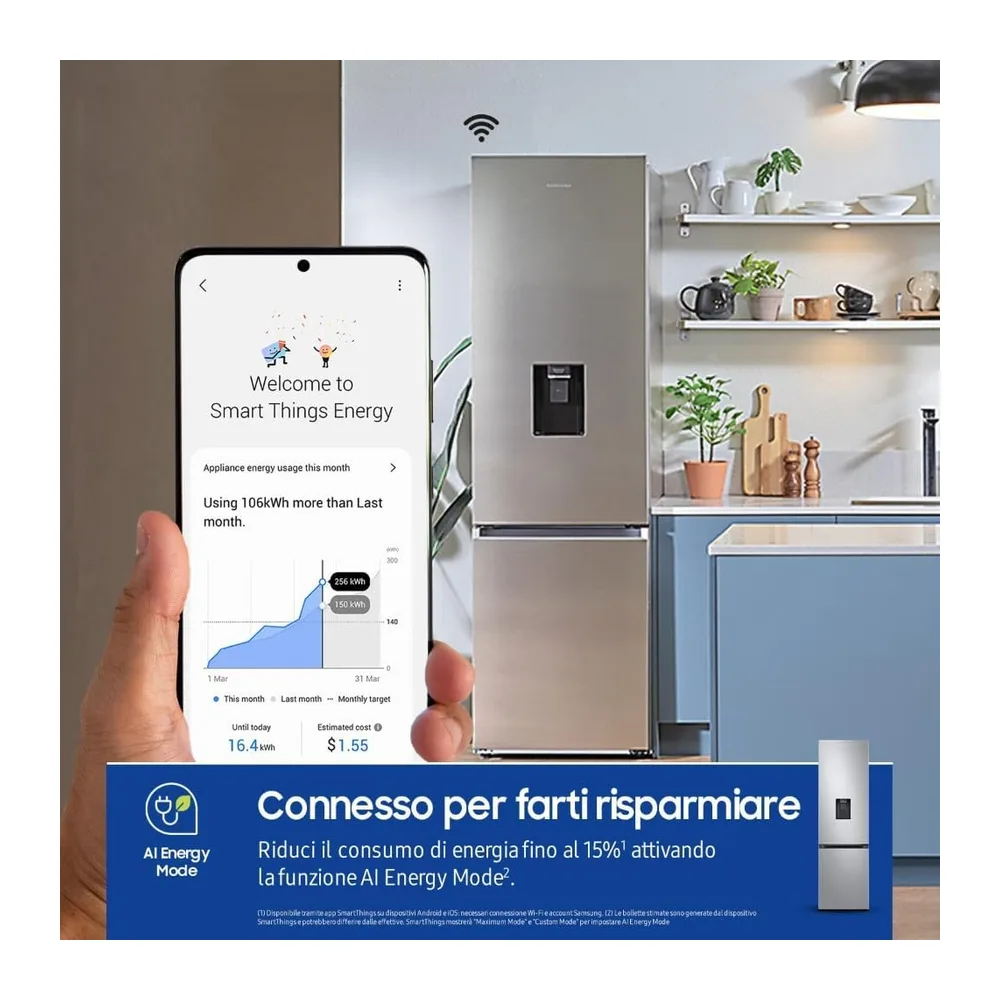 Samsung Frigorifero Combinato EcoFlex AI RB38C634DSA/EF con Dispenser dell'Acqua — 3