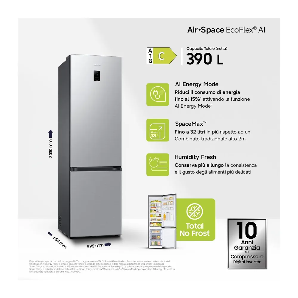 Samsung EcoFlex AI RB38C672CSA/EF Frigorifero Combinato — 2