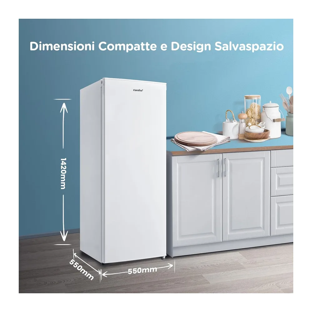 COMFEE' Congelatore Verticale a Cassetti Monoporta 160L con 5 Cassetti [Classe di efficienza energetica E] — 2