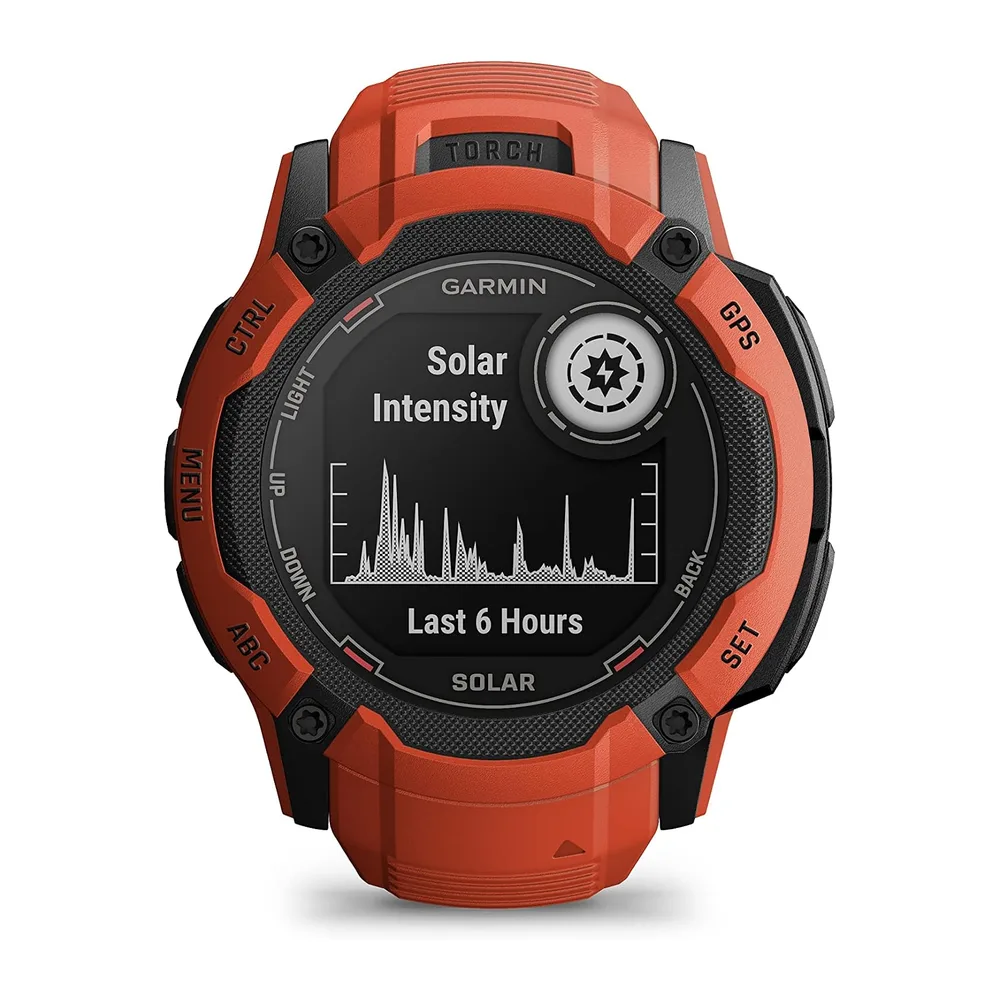 Garmin Instinct 2X Solar 2,79 cm (1.1") MIP 50 mm Numérique 176 x 176 pixels Écran tactile Rouge GPS — 2
