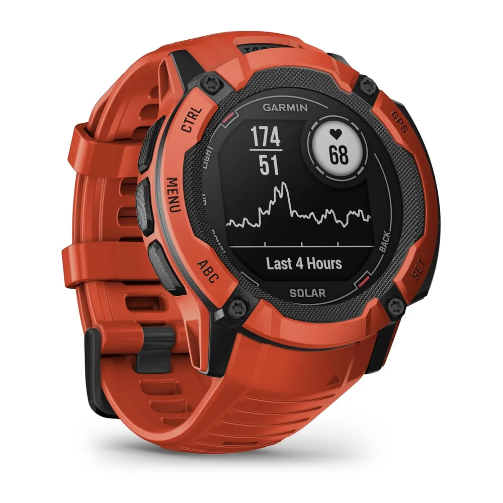 Garmin Instinct 2X Solar 2,79 cm (1.1") MIP 50 mm Numérique 176 x 176 pixels Écran tactile Rouge GPS — 3