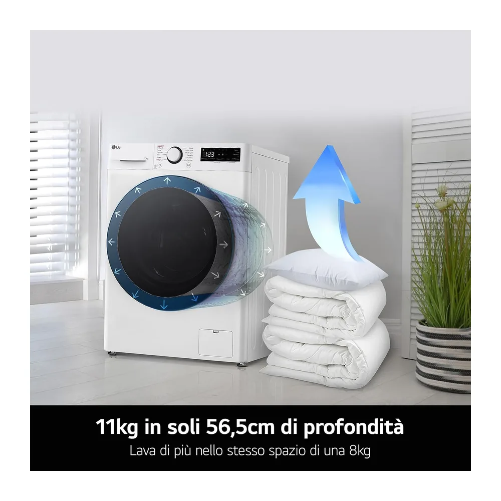 LG AI DD F4R3011NSWB Lavatrice Classe A -10% — 2