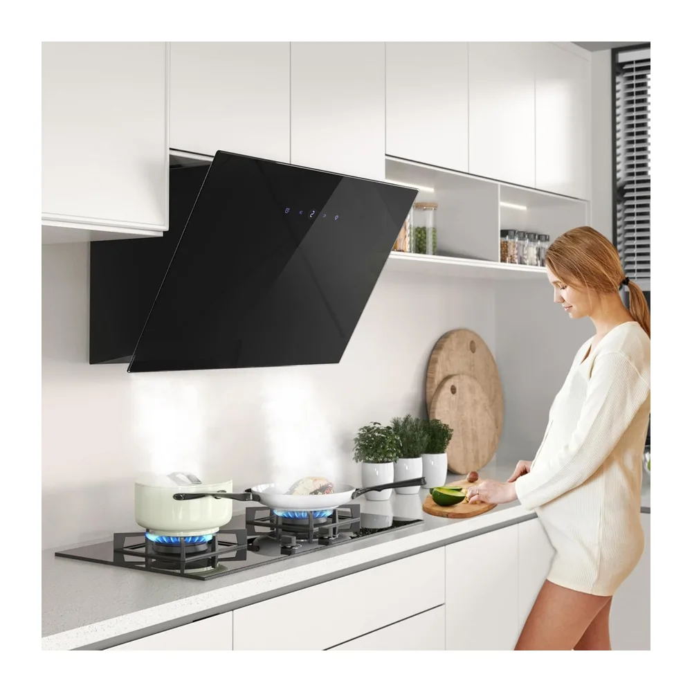 FIREGAS Cappa Aspirante 60 cm, 9 Livelli, Ricircolo e Scarico, Nero [Classe di efficienza energetica A++] — 2