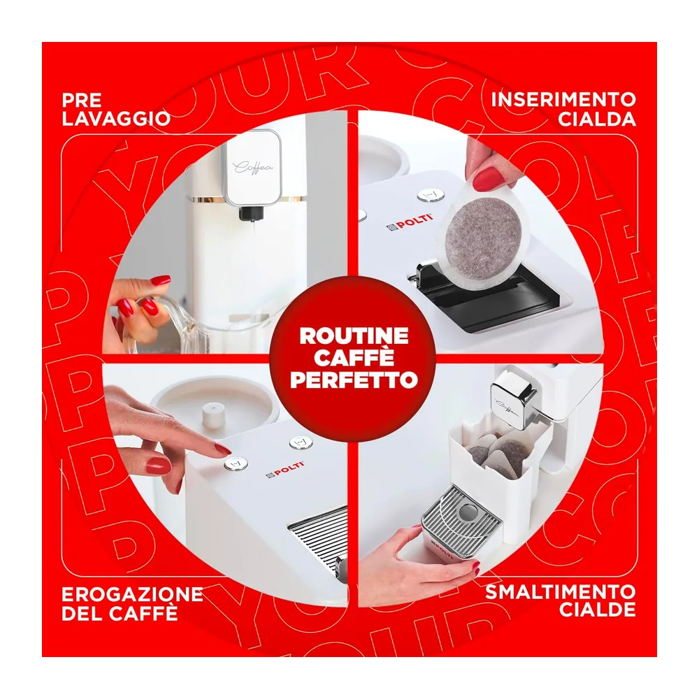Polti Coffea S15W, Macchina per Caffè Espresso a Cialde E.S.E. da 44 mm — 4
