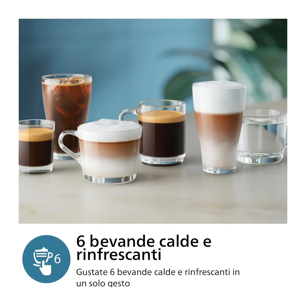 PHILIPS 3300 Macchina Caffè Automatica, 6 bevande, Caraffa LatteGo — 3