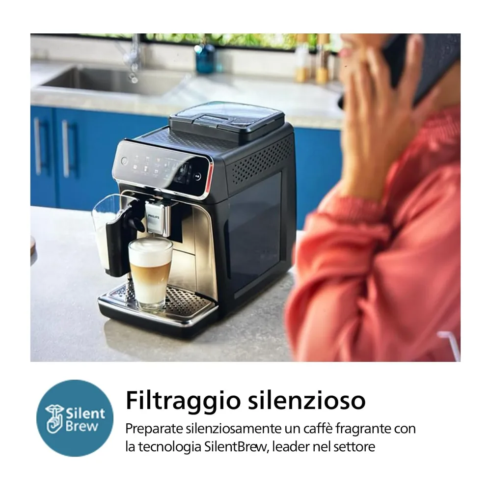 PHILIPS 3300 Macchina Caffè Automatica, 6 bevande, Caraffa LatteGo — 6