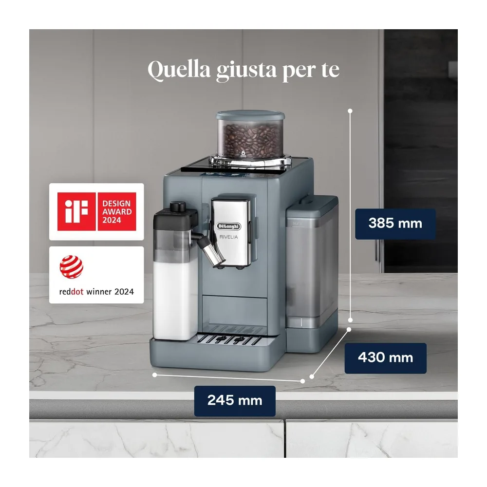 De'Longhi Rivelia Perfetto EXAM440.55.G - Macchina da caffè Automatica, Chicchi Macinati al Momento, — 2