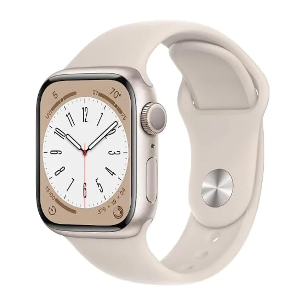 Apple Watch Series 8 (GPS, 41 mm) Starlight Aluminium Case with Starlight Sport Band, One size(Ricondizionato)