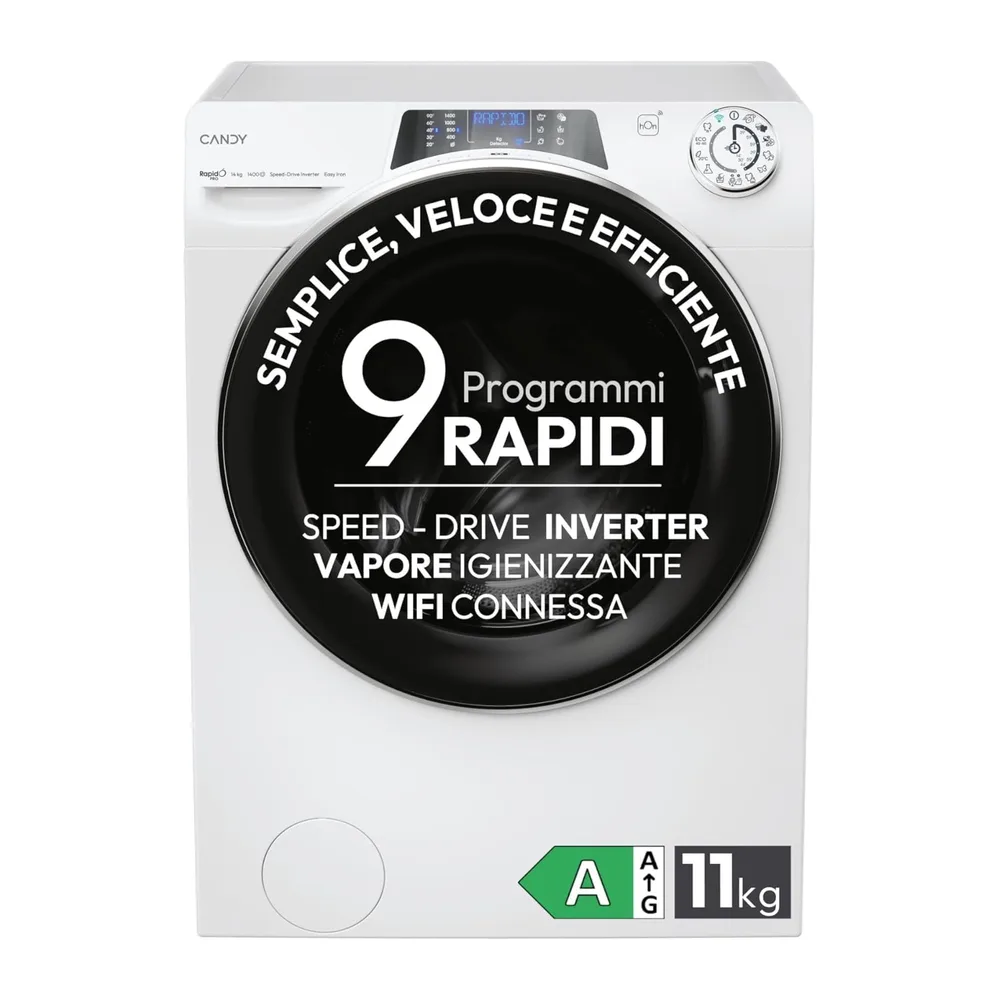 Candy RapidÓ PRO RP 4116BWMBC/1-S Lavatrice Caricamento Frontale 11 kg 1400 Giri/min Bianco