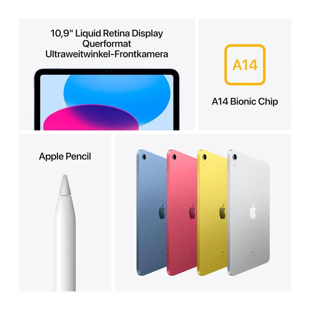 Apple iPad (10ª Generazione, 10.9-pollici, 2022), 64GB, Wi-Fi, Argento (Ricondizionato) — 2