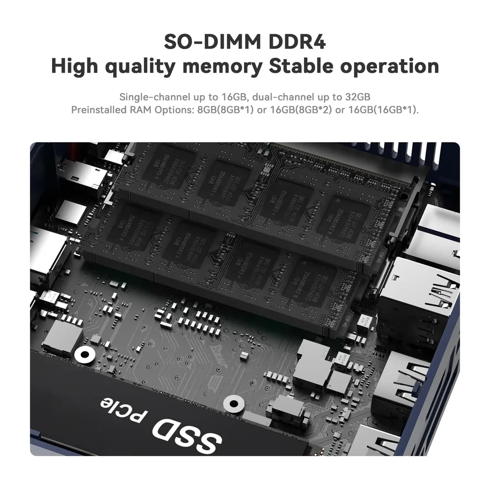 Beelink SER3 Mini PC, AMD Ryzen 3 3200U, 2 core/4 Threads, fino a 3,5 GHz, Mini-Computer, 8 GB di RAM DDR4, — 6