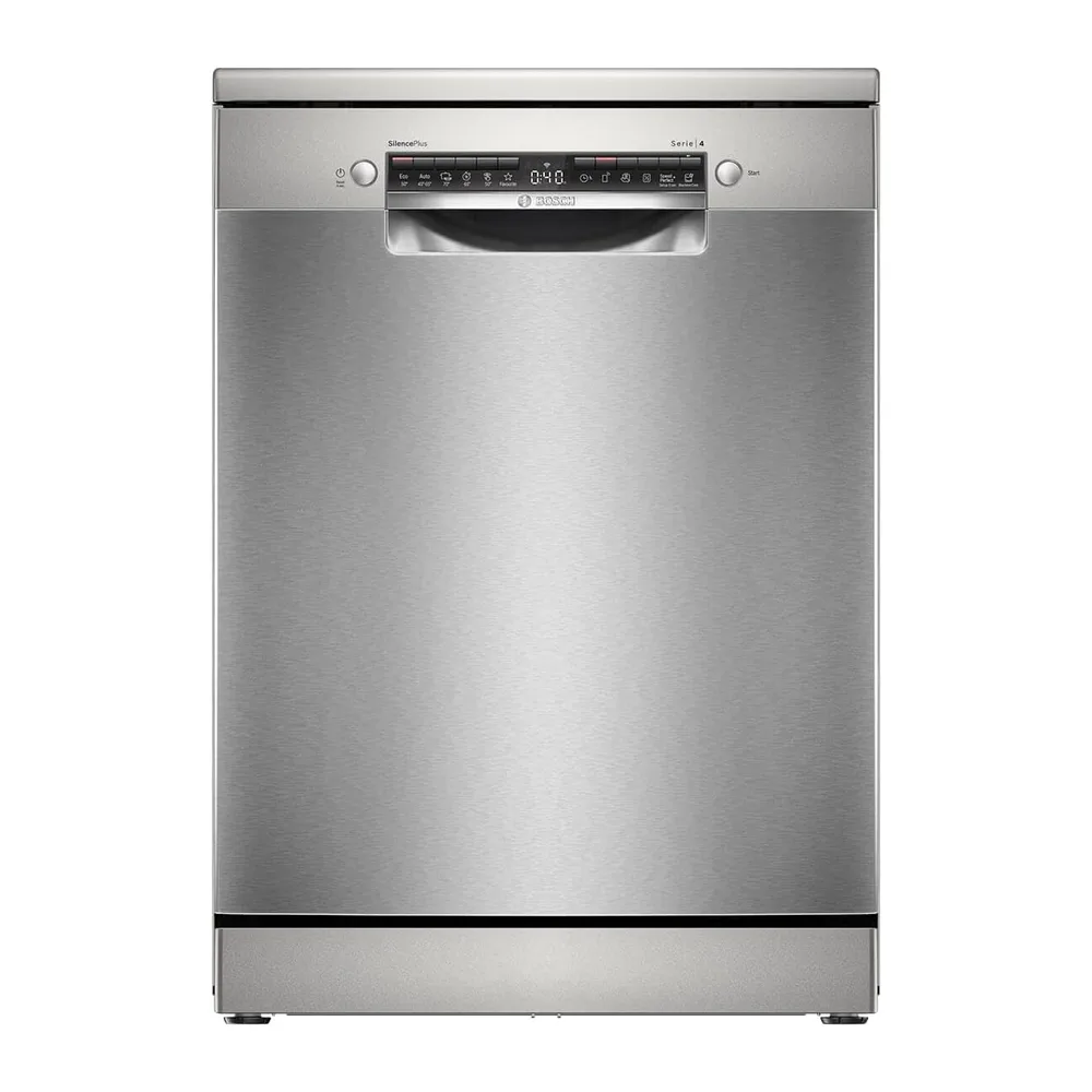 Bosch Serie 4, lavastoviglie indipendente, 60 cm, Silver Inox, SMS4EMI06E [Classe di efficienza energetica B]