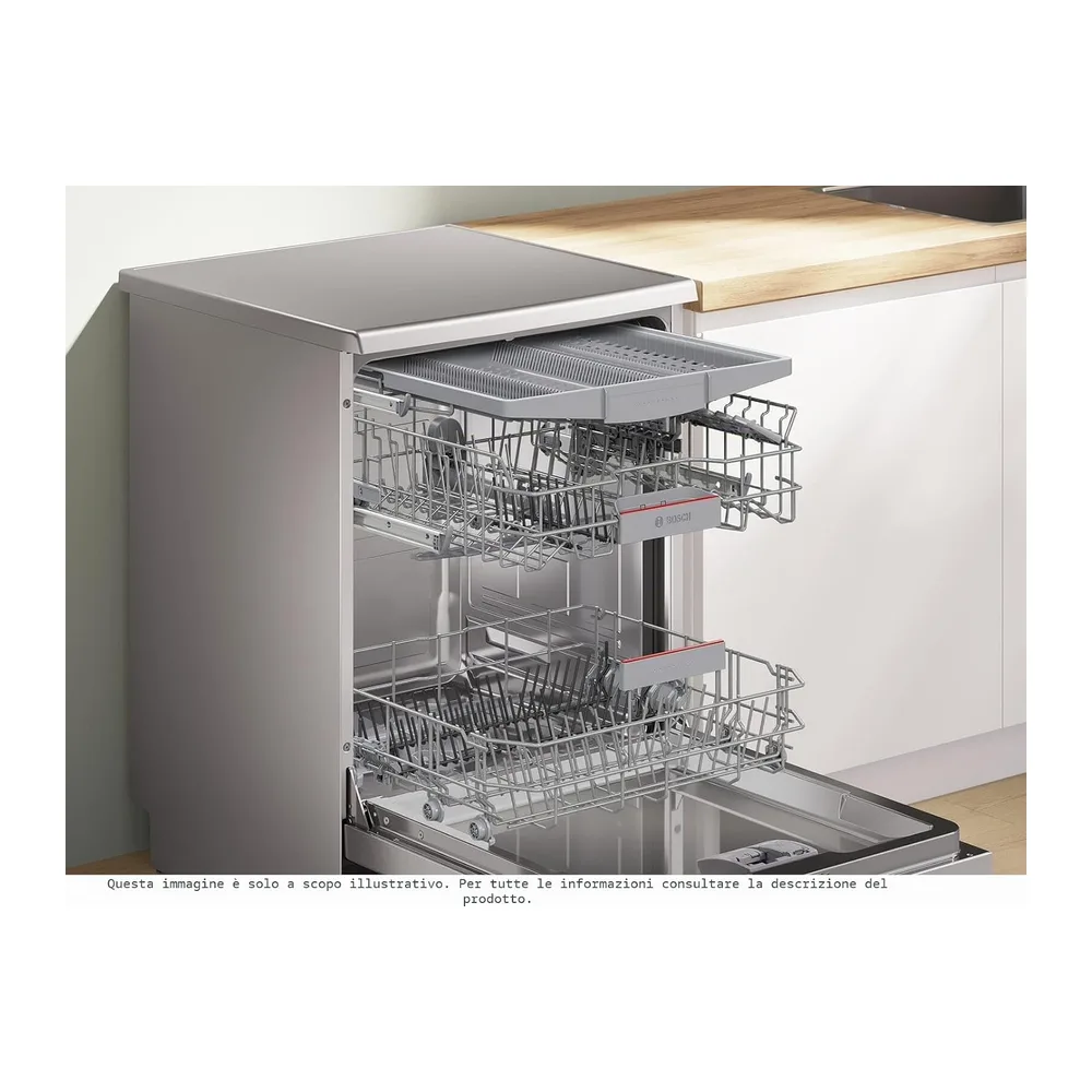 Bosch Serie 4, lavastoviglie indipendente, 60 cm, Silver Inox, SMS4EMI06E [Classe di efficienza energetica B] — 4