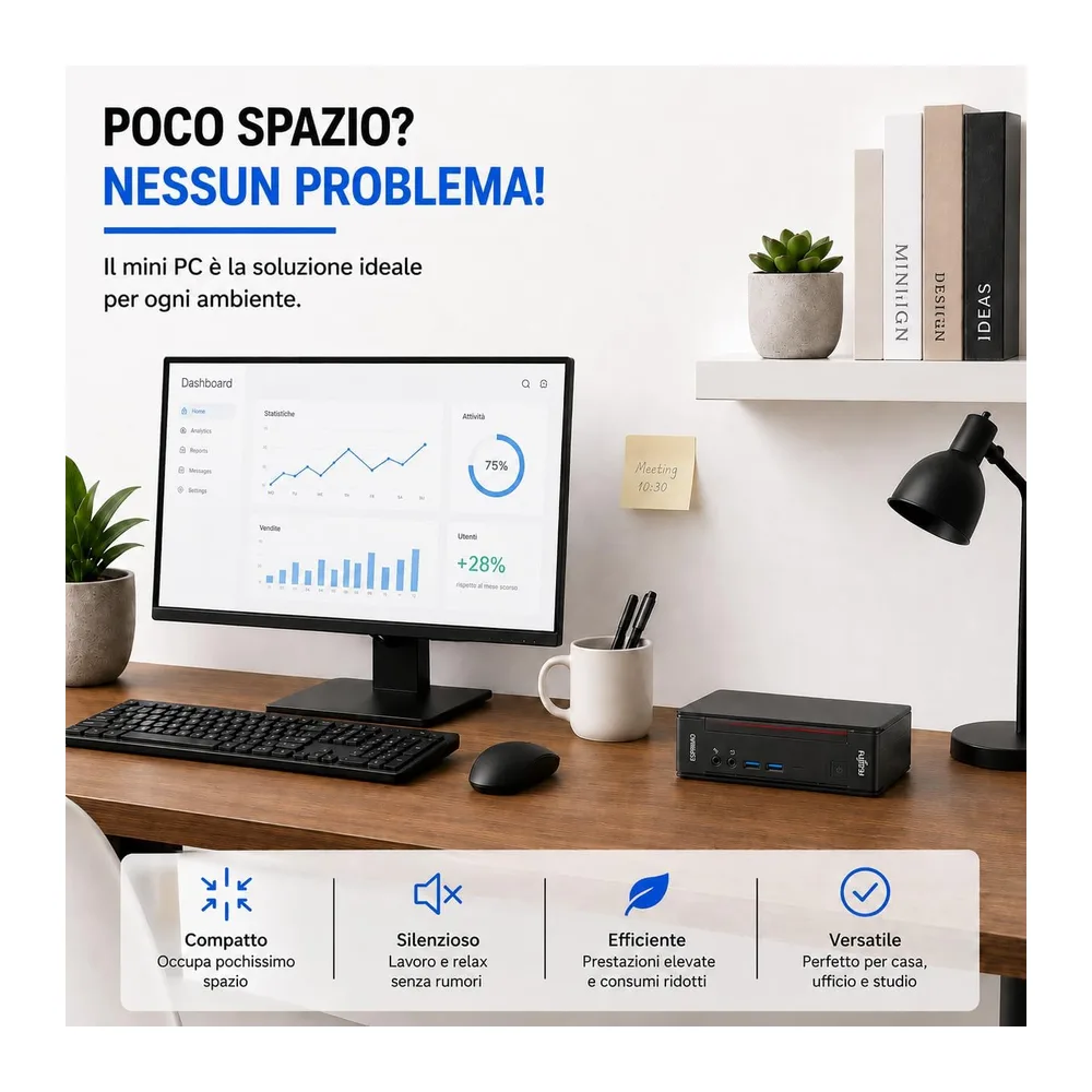 Fujitsu Mini pc Esprimo Q • Intel Core i3 6100T • 8GB Ram • 256 GB Ssd • ingresso USB • WIFI • windows 11 pro — 3
