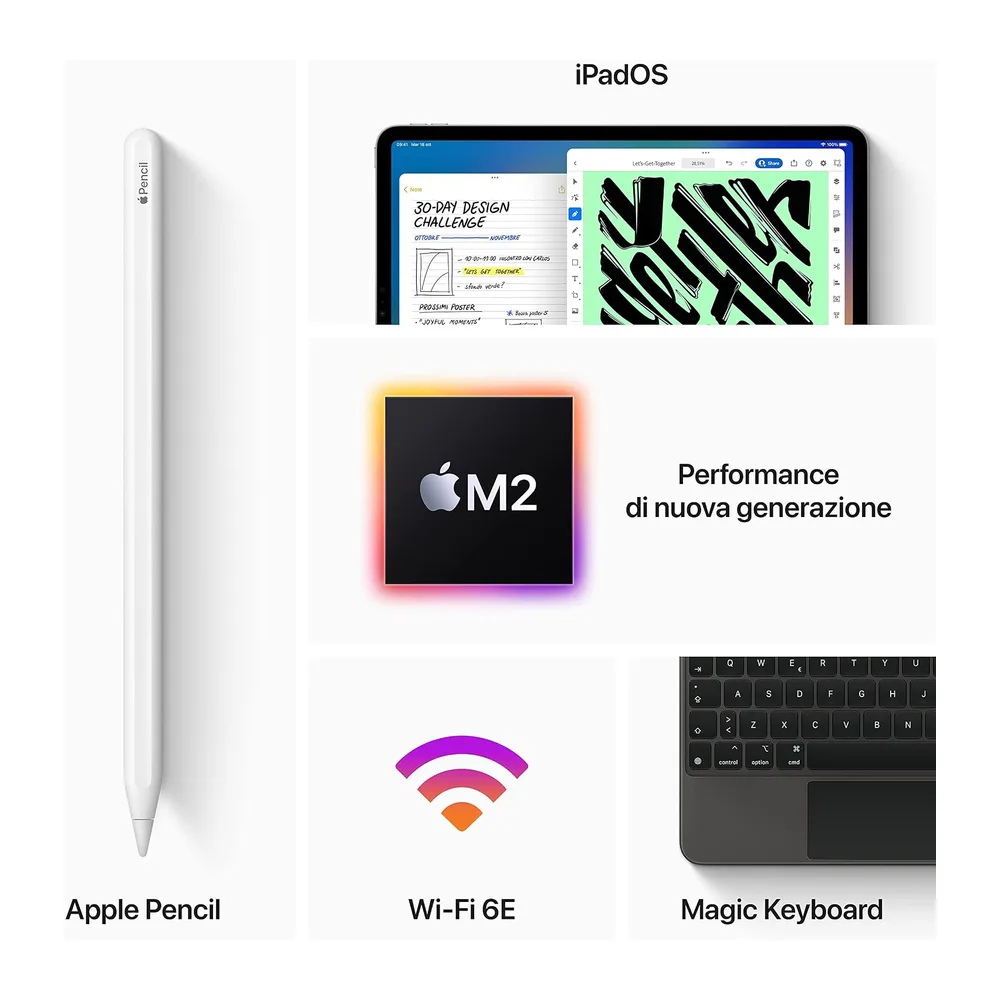 Apple iPad Pro (6ª Generazione, 12.9-pollici, 2022), 256GB, Wi-Fi, Grigio Siderale (Ricondizionato) — 5