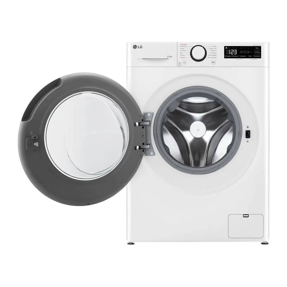 LG AI DD D4R3009NSWB Lavasciuga 9 / 6kg Serie R3 Classe A-10%/D — 5