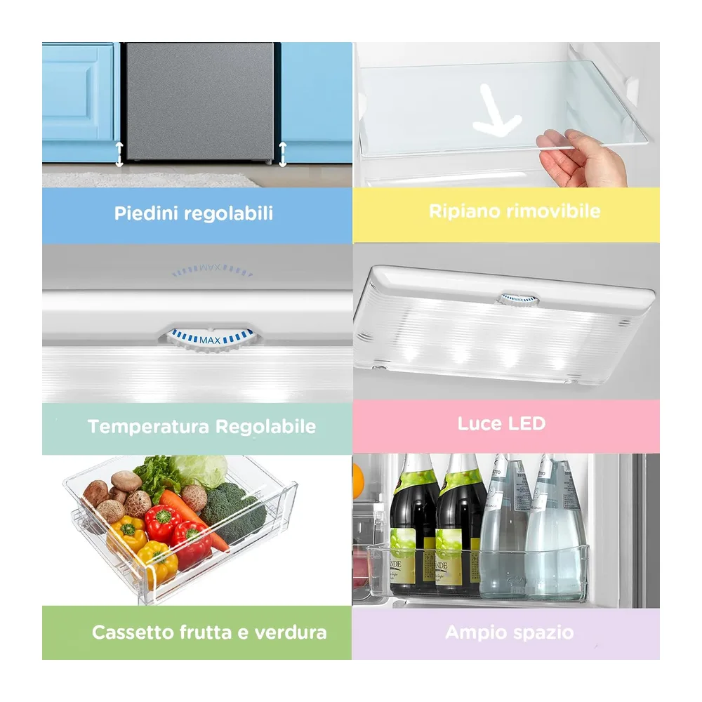 COMFEE' 262L Frigorifero Combinato, Low Frost, RCB359IX2 [Classe di efficienza energetica E] — 3