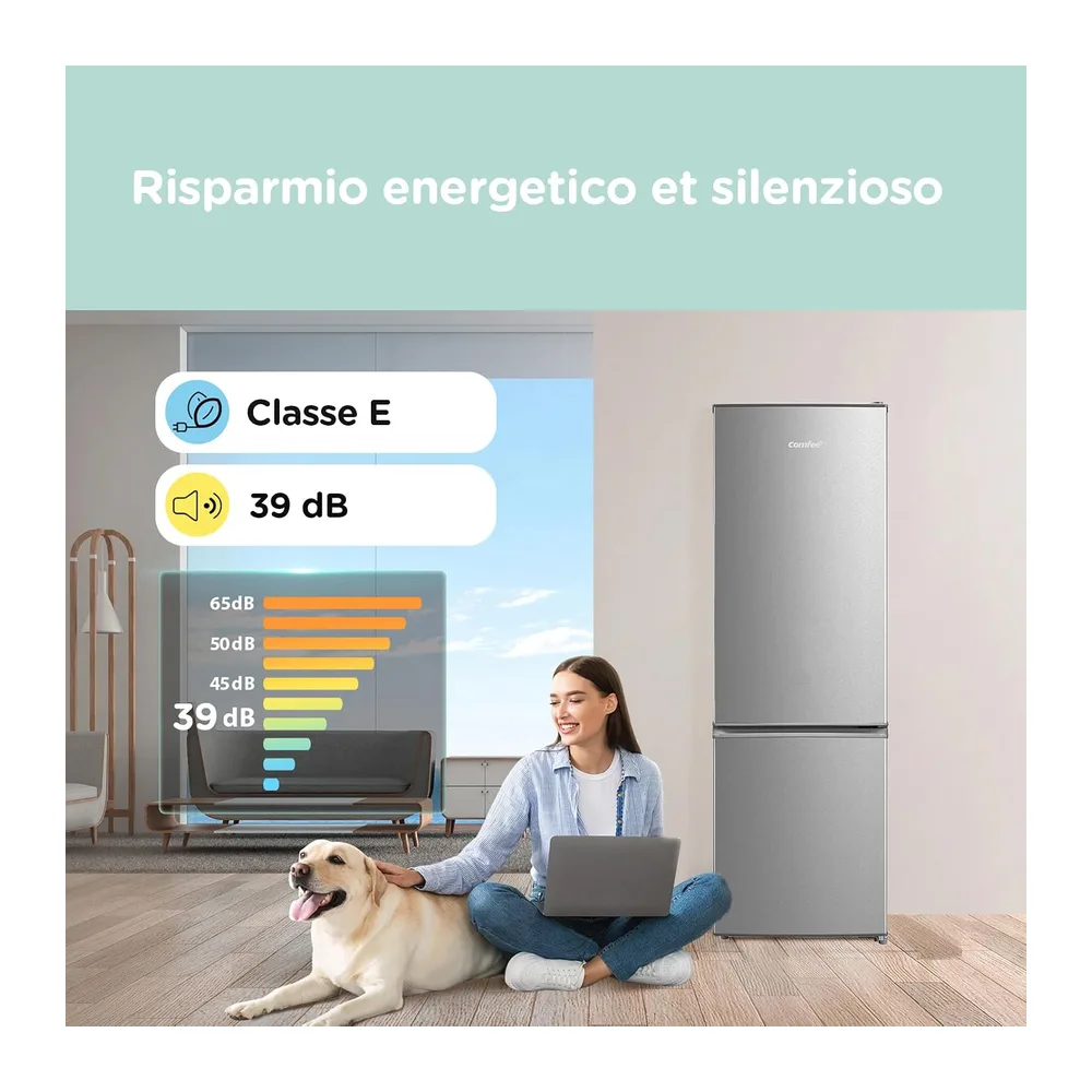 COMFEE' 262L Frigorifero Combinato, Low Frost, RCB359IX2 [Classe di efficienza energetica E] — 4