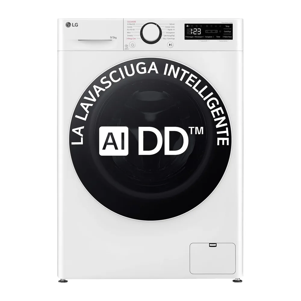 LG Lavasciuga Slim 9/5kg, Serie R5, Classe A -10%/E - D2R5S09TSWW [Classe di efficienza energetica A]