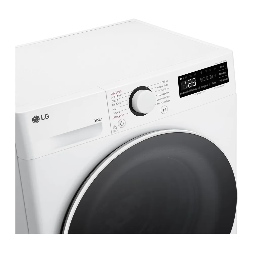LG Lavasciuga Slim 9/5kg, Serie R5, Classe A -10%/E - D2R5S09TSWW [Classe di efficienza energetica A] — 4