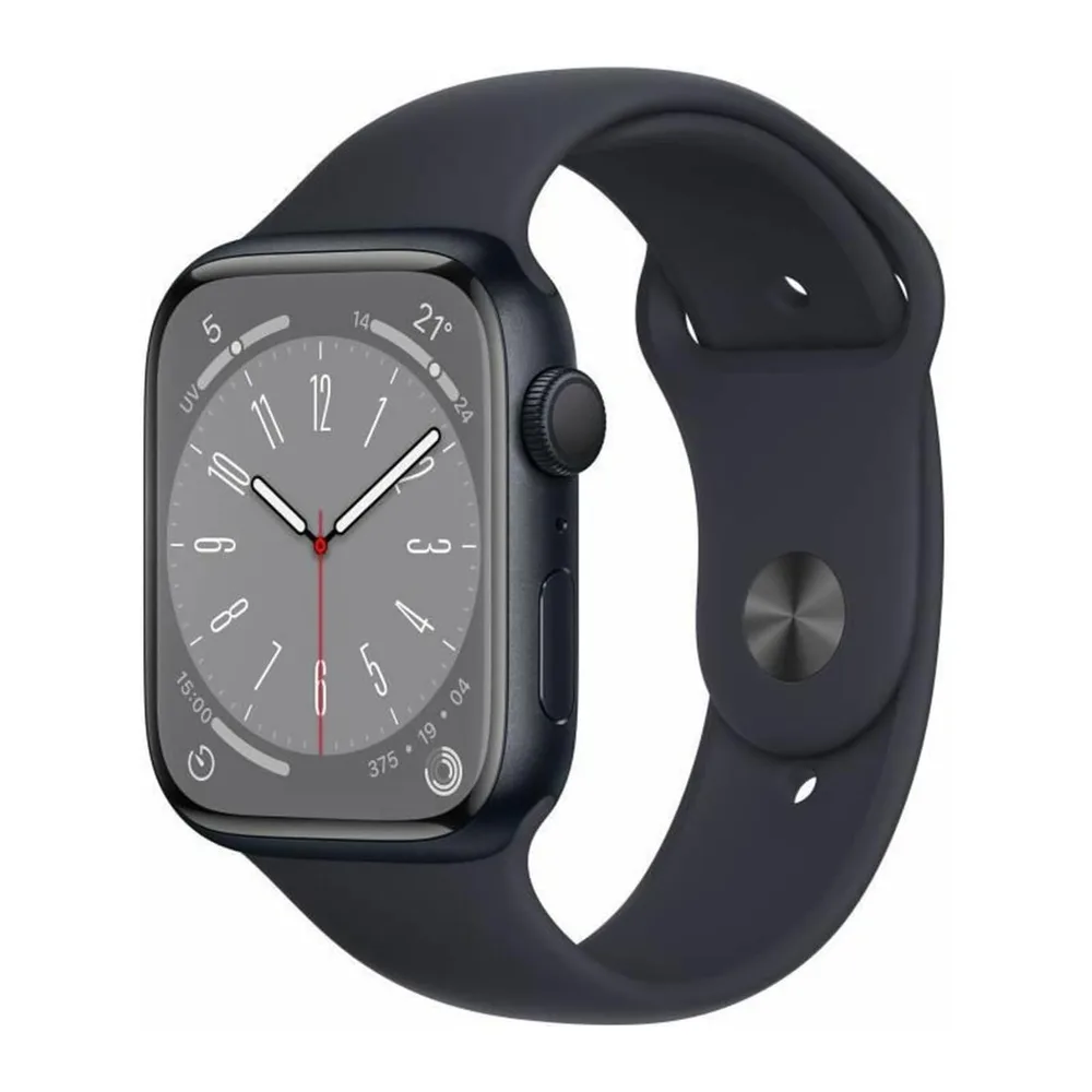 Apple Watch Series 8 (GPS, 45MM) Cassa in Alluminio Mezzanotte con Cinturino Sport Mezzanotte (Ricondizionato)