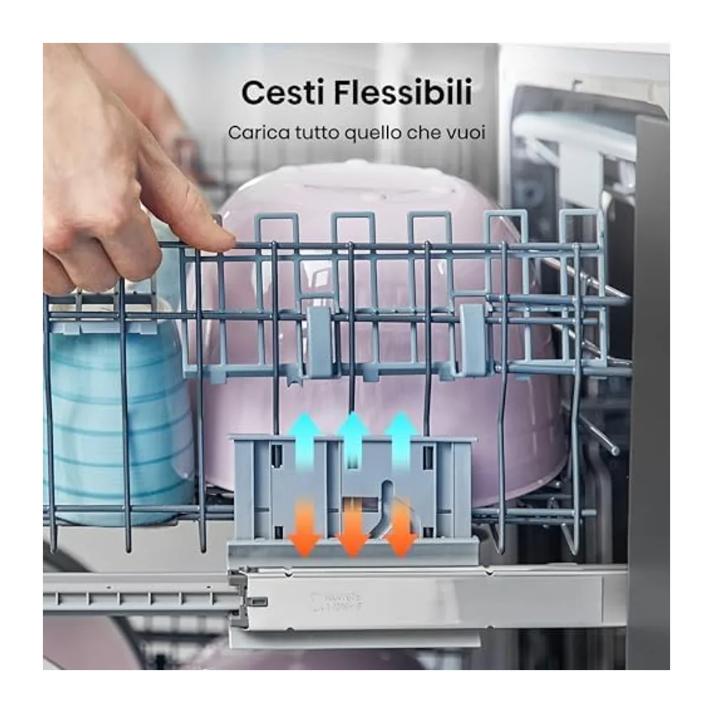 Hisense HV523E10, Lavastoviglie slim, Classe E, 10 coperti, 47db, 7 programmi, terzo cesto, partenza — 5