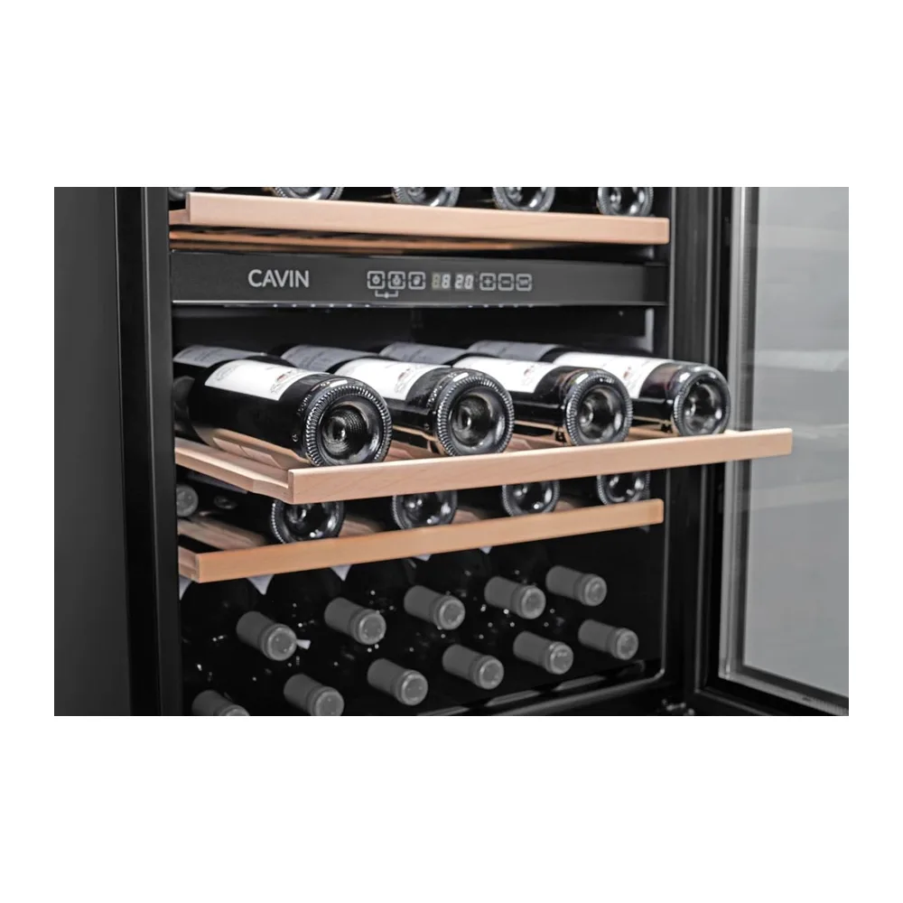 Cavin Cantinetta vino da incasso, Arctic Collection 60D Fullglass Nero, una capacità di 46 bottiglie, display — 3