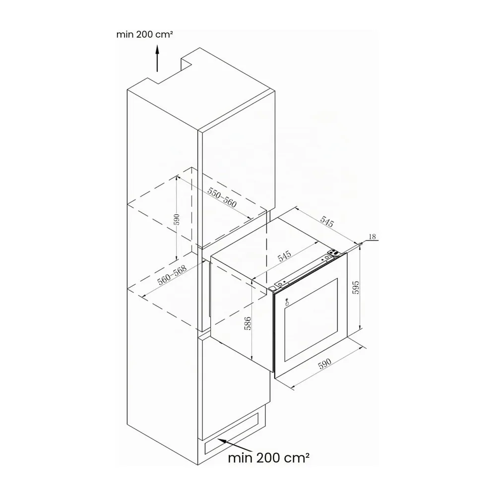 Wolkenstein EWTS85-36ED | Cantinetta da incasso | Per 36 bottiglie | 2 zone di temperatura | 3 ripiani in — 2